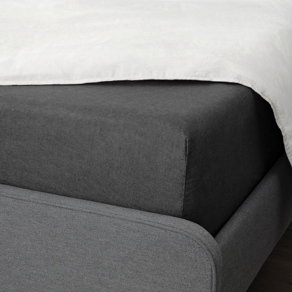 IKEA DYTÅG fitted sheet, Full/Double Dark Gray, Ikea Ireland | 8261OQURN