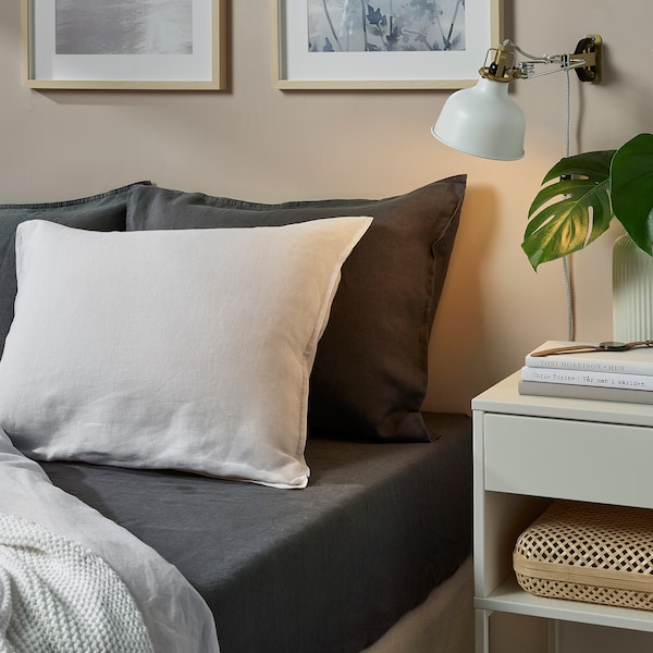 IKEA DYTÅG fitted sheet, Queen Dark Gray, Ikea Ireland | 8570JZTFM