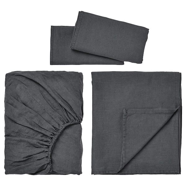 IKEA DYTÅG sheet set, Full/Double Dark Gray, Ikea Ireland | 8094SVJZB