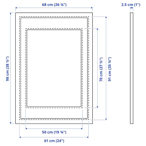 IKEA EDSBRUK frame, 24x35 ¾ in Black Stained, Ikea Ireland | 6809CVRUJ