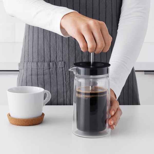IKEA EGENTLIG French press coffee maker, double-walled/clear glass, 10 oz, Ikea Ireland | 3964EOAMQ