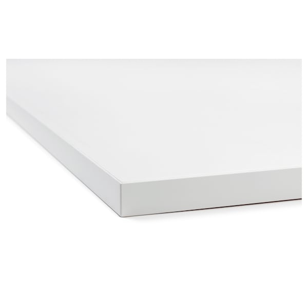 IKEA EKBACKEN Countertop, double-sided, with white edge light gray light gray/white, laminate white, 98x1 1/8 in, Ikea Ireland | 6934CXSTD