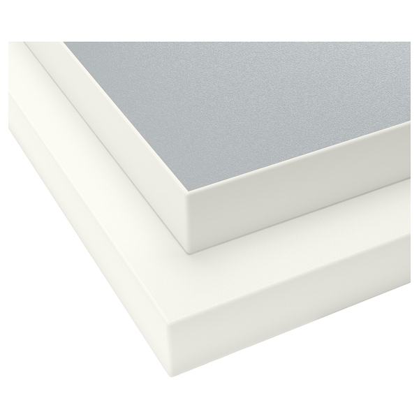 IKEA EKBACKEN Countertop, double-sided, with white edge light gray light gray/white, laminate white, 98x1 1/8 in, Ikea Ireland | 6934CXSTD