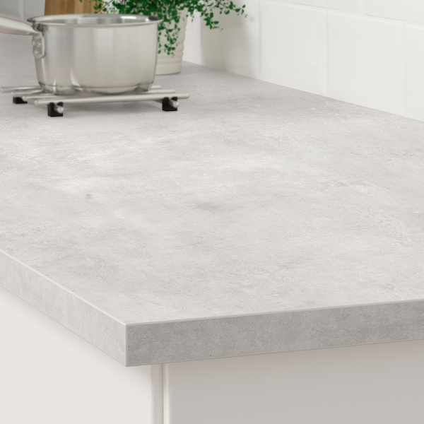 IKEA EKBACKEN Countertop, laminate, 98x1 1/8 in Light Gray Concrete Effect / Laminate, Ikea Ireland | 0497QONJC