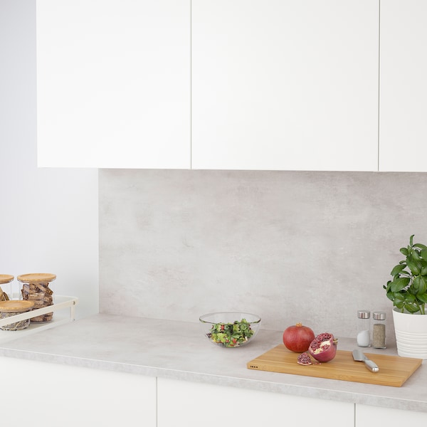 IKEA EKBACKEN Countertop, laminate, 98x1 1/8 in Light Gray Concrete Effect / Laminate, Ikea Ireland | 0497QONJC