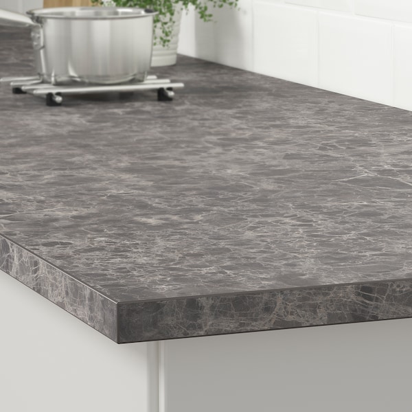 IKEA EKBACKEN countertop, 74x1 1/8 in Dark Gray Marble Effect / Laminate, Ikea Ireland | 3172BLEQH