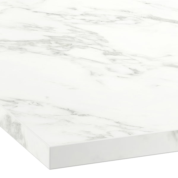 IKEA EKBACKEN countertop, 98x1 1/8 in White Lively Marble Effect / Laminate, Ikea Ireland | 8190BSMHY