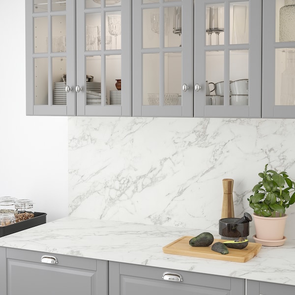 IKEA EKBACKEN countertop, 98x1 1/8 in White Lively Marble Effect / Laminate, Ikea Ireland | 8190BSMHY