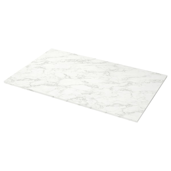 IKEA EKBACKEN countertop for kitchen island, 74x42x1 1/8 in White Lively Marble Effect / Laminate, Ikea Ireland | 2604PXYLN