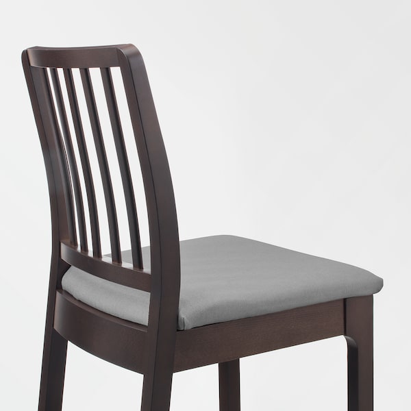 IKEA EKEDALEN Bar stool with backrest, dark brown, Orrsta light gray, Width: 17 3/4 in. Order here!, Ikea Ireland | 6182PRAIV