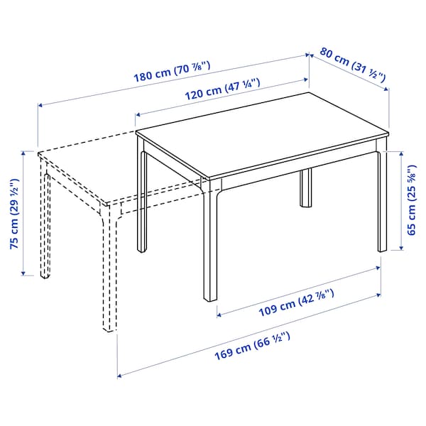 IKEA EKEDALEN Extendable table, dark brown, Min. length: 47 1/4 in, Ikea Ireland | 9804UNHEV