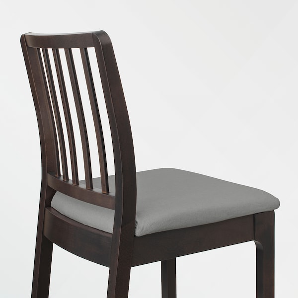 IKEA EKEDALEN bar stool with backrest, dark brown/Orrsta light gray, 24 3/8 in, Ikea Ireland | 9847WNCFU