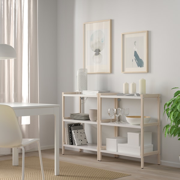 IKEA EKENABBEN open shelf unit, aspen/white, 27 1/2x13 3/8x33 7/8 in, Ikea Ireland | 1753CJMNF