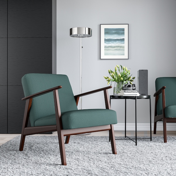 IKEA EKENÄSET armchair Kelinge Gray / Turquoise, Ikea Ireland | 3204HVOTA