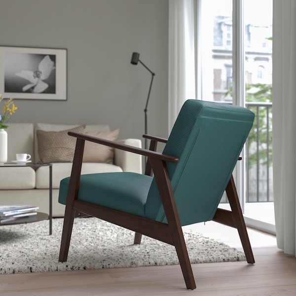 IKEA EKENÄSET armchair Kelinge Gray / Turquoise, Ikea Ireland | 3204HVOTA
