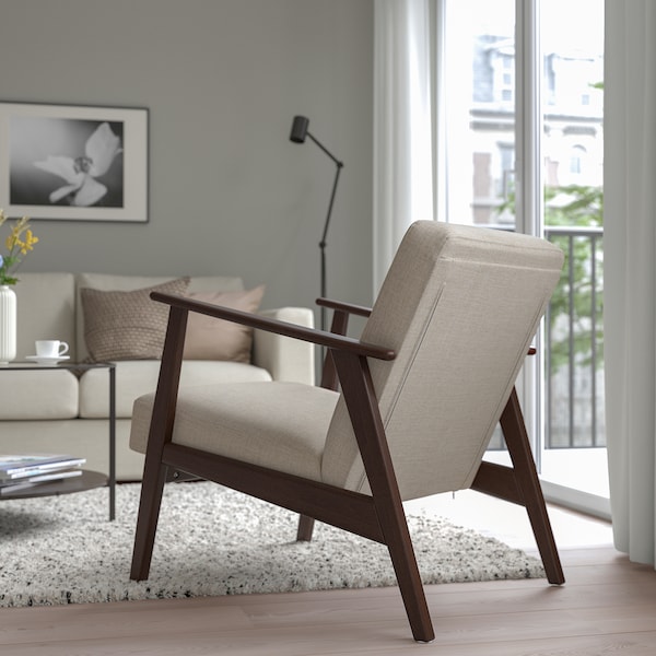 IKEA EKENÄSET armchair Kilanda Light Beige, Ikea Ireland | 4183RWGJS