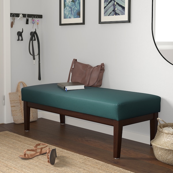 IKEA EKENÄSET bench , 44 1/8 in Kelinge Gray / Turquoise, Ikea Ireland | 7132EDLUI