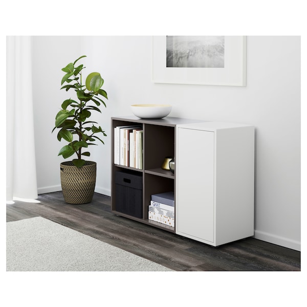 IKEA EKET storage combination with feet, 41 3/8x13 3/4x28 3/8 in White / Dark Gray, Ikea Ireland | 8324XUMVS
