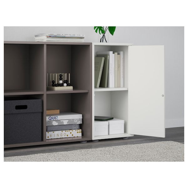 IKEA EKET storage combination with feet, 41 3/8x13 3/4x28 3/8 in White / Dark Gray, Ikea Ireland | 8324XUMVS