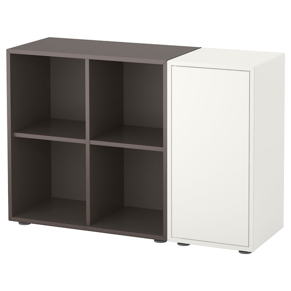 IKEA EKET storage combination with feet, 41 3/8x13 3/4x28 3/8 in White / Dark Gray, Ikea Ireland | 8324XUMVS