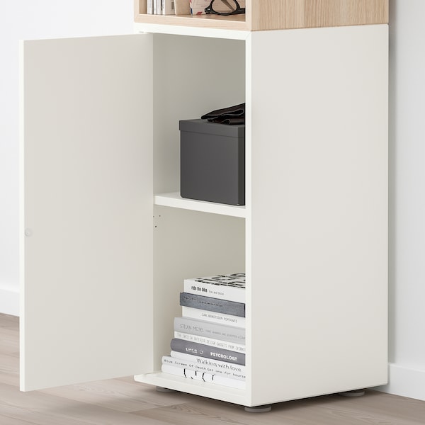 IKEA EKET storage combination with feet, 13 3/4x13 3/4x42 1/8 in White / White Stained Oak Effect, Ikea Ireland | 9483CAISG