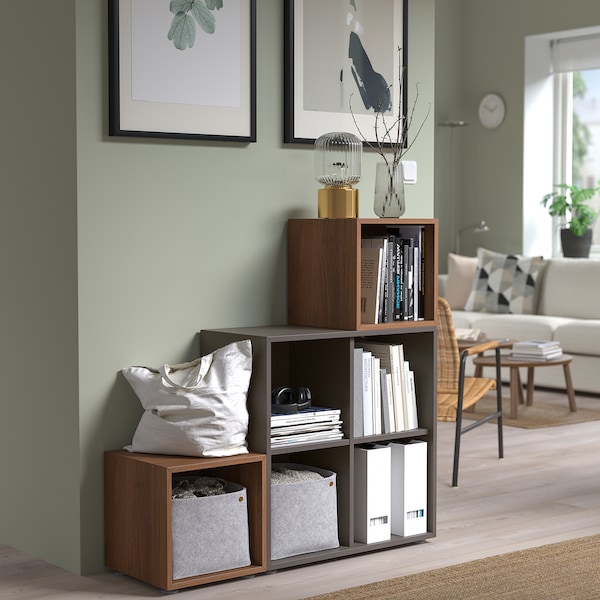 IKEA EKET storage combination with feet, 41 3/8x13 3/4x42 1/8 in Dark Gray / Walnut, Ikea Ireland | 7126PSHQV