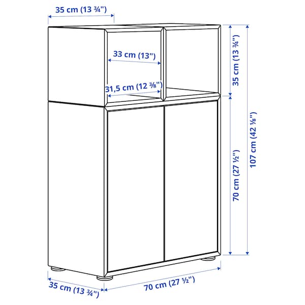 IKEA EKET storage combination with feet, 27 1/2x13 3/4x42 1/8 in Dark Gray / Walnut Effect, Ikea Ireland | 0829UTDOM