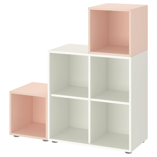IKEA EKET storage combination with feet, 41 3/8x13 3/4x42 1/8 in White / Pale Pink, Ikea Ireland | 8079XMERO