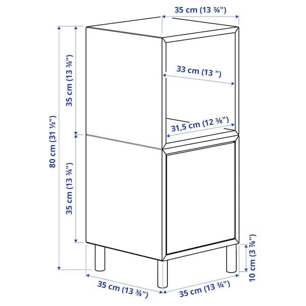 IKEA EKET storage combination with legs, 13 3/4x13 3/4x31 1/2 in White Dark Gray / Wood, Ikea Ireland | 3458KCQXZ