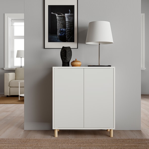 IKEA EKET storage combination with legs, 27 1/2x13 3/4x31 1/2 in White / Wood, Ikea Ireland | 9265GUYHP