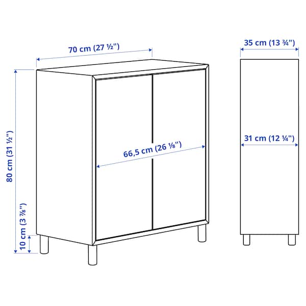 IKEA EKET storage combination with legs, 27 1/2x13 3/4x31 1/2 in White / Wood, Ikea Ireland | 9265GUYHP