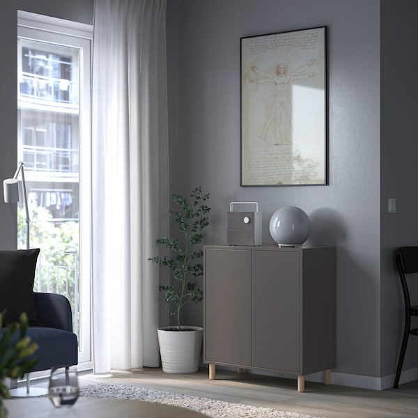 IKEA EKET storage combination with legs, 27 1/2x13 3/4x31 1/2 in Dark Gray / Wood, Ikea Ireland | 2574MDWST