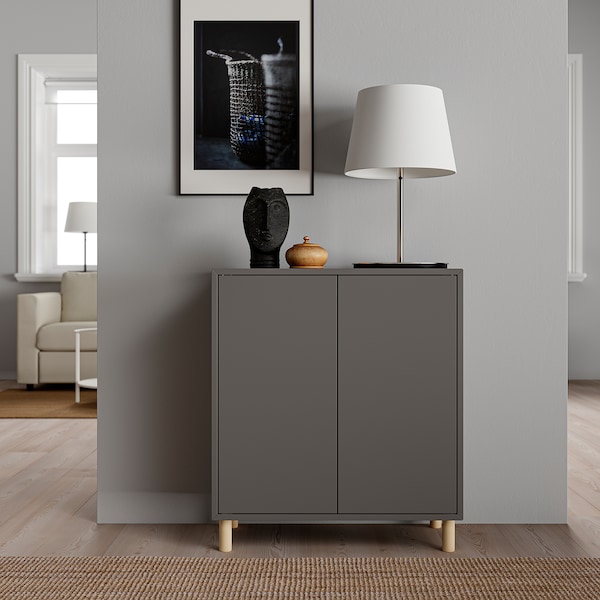 IKEA EKET storage combination with legs, 27 1/2x13 3/4x31 1/2 in Dark Gray / Wood, Ikea Ireland | 2574MDWST