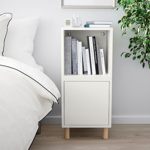 IKEA EKET storage combination with legs, 13 3/4x13 3/4x31 1/2 in White / Wood, Ikea Ireland | 5604XCVAK