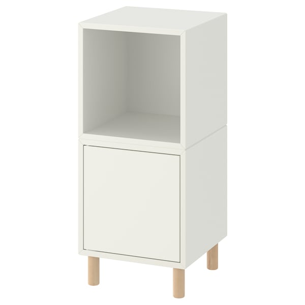 IKEA EKET storage combination with legs, 13 3/4x13 3/4x31 1/2 in White / Wood, Ikea Ireland | 5604XCVAK