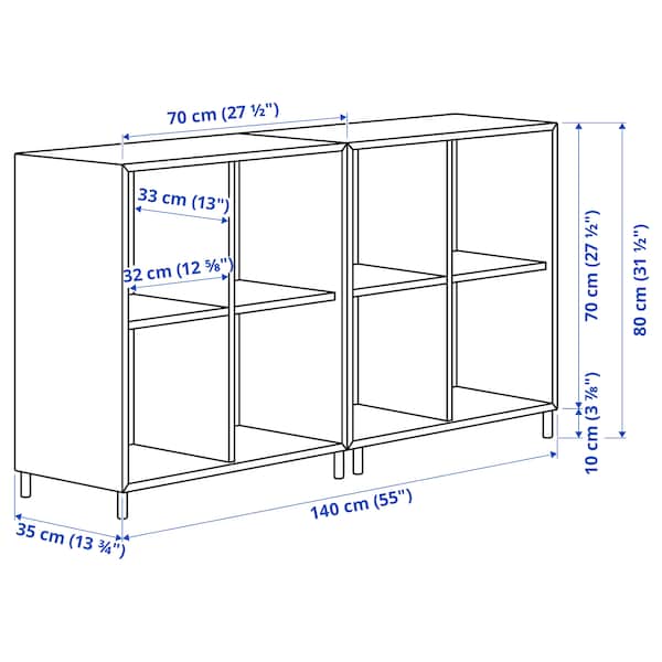 IKEA EKET storage combination with legs, 55 1/8x13 3/4x31 1/2 in Dark Gray / Wood, Ikea Ireland | 5470EPLGY