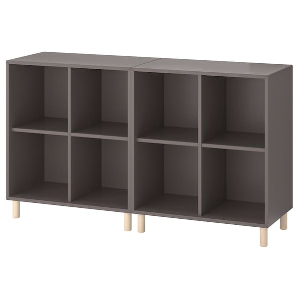 IKEA EKET storage combination with legs, 55 1/8x13 3/4x31 1/2 in Dark Gray / Wood, Ikea Ireland | 5470EPLGY