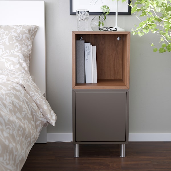 IKEA EKET storage combination with legs, 13 3/4x13 3/4x31 1/2 in Dark Gray / Walnut Effect, Ikea Ireland | 7215XACWJ