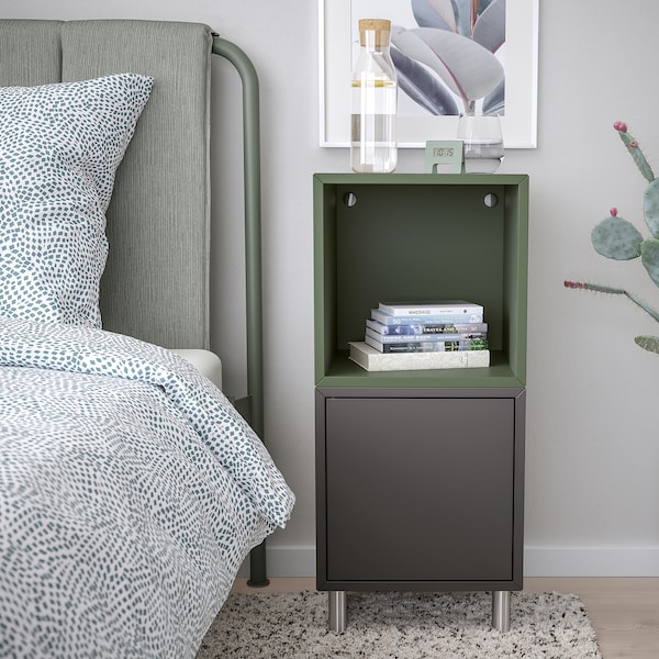 IKEA EKET storage combination with legs, 13 3/4x13 3/4x31 1/2 in Dark Gray Gray / Green / Metal, Ikea Ireland | 3456AHQZI