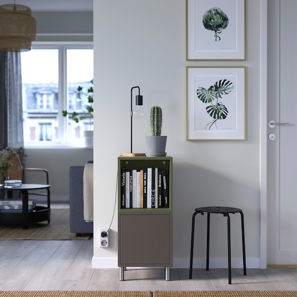 IKEA EKET storage combination with legs, 13 3/4x13 3/4x31 1/2 in Dark Gray Gray / Green / Metal, Ikea Ireland | 3456AHQZI