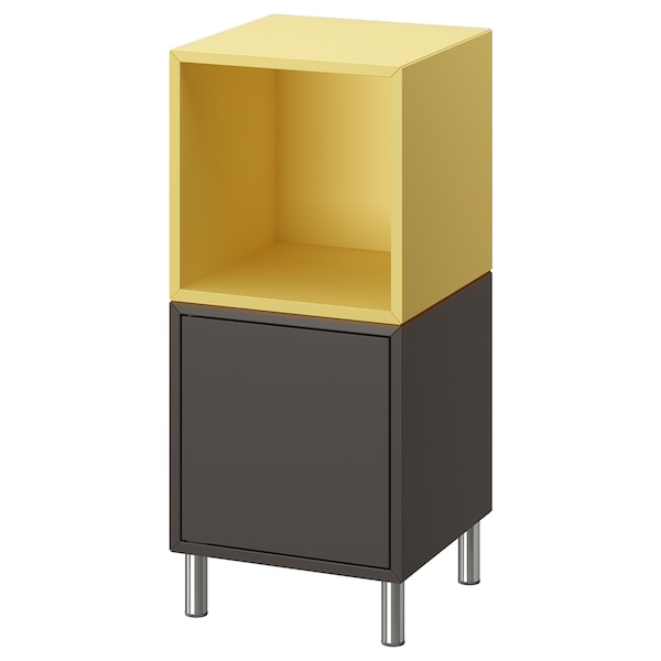 IKEA EKET storage combination with legs, 13 3/4x13 3/4x31 1/2 in Dark Gray Pale Yellow / Metal, Ikea Ireland | 0471IVODX