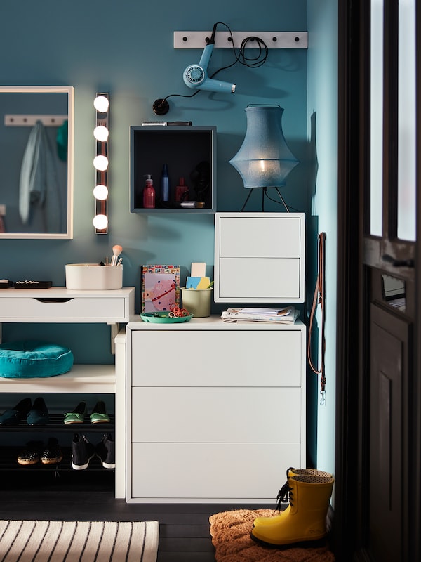 IKEA EKET wall cabinet with 2 drawers, 13 3/4x13 3/4x13 3/4 in White, Ikea Ireland | 1803UNXOC