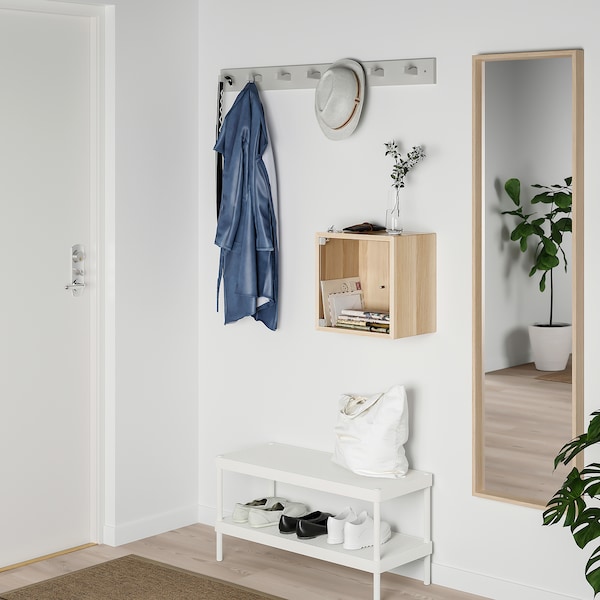 IKEA EKET wall cabinet with glass door, 13 3/4x9 7/8x13 3/4 in White Stained Oak Effect, Ikea Ireland | 6495FESIT