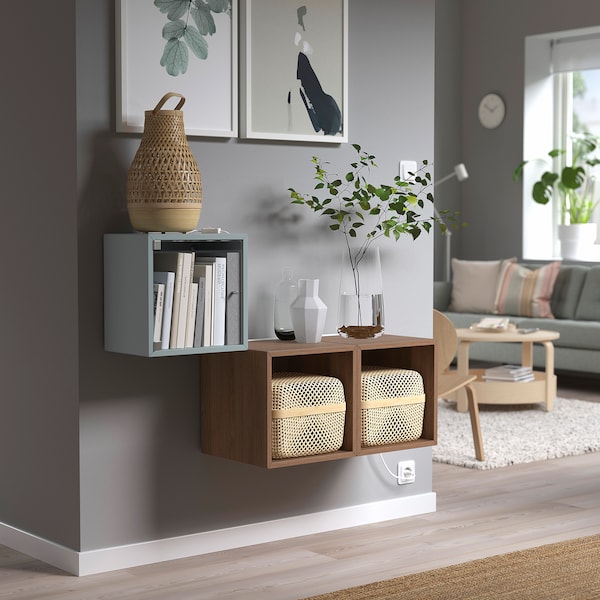 IKEA EKET wall cabinet with glass door, 13 3/4x9 7/8x13 3/4 in Light Gray / Blue, Ikea Ireland | 8302CGWOQ