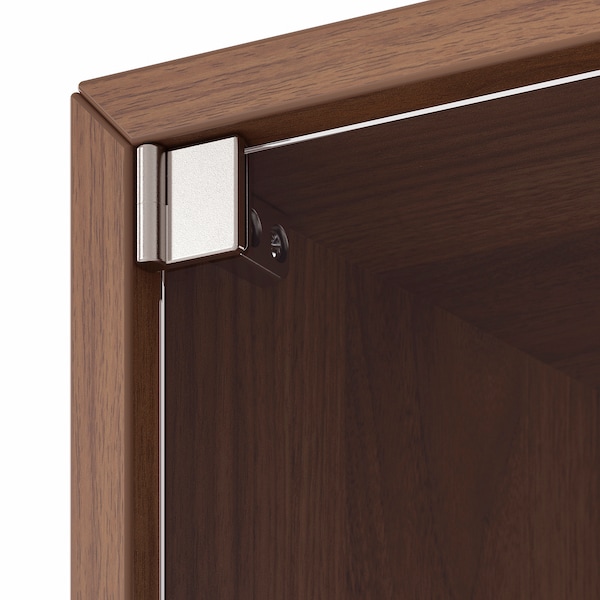 IKEA EKET wall cabinet with glass door, 13 3/4x13 3/4x13 3/4 in Brown Walnut Effect, Ikea Ireland | 8173TIVDA