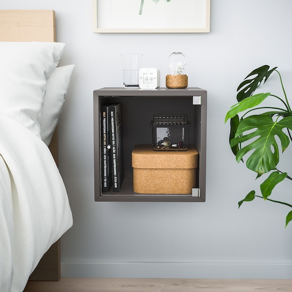 IKEA EKET wall cabinet with glass door, 13 3/4x13 3/4x13 3/4 in Dark Gray, Ikea Ireland | 1289OGYBL