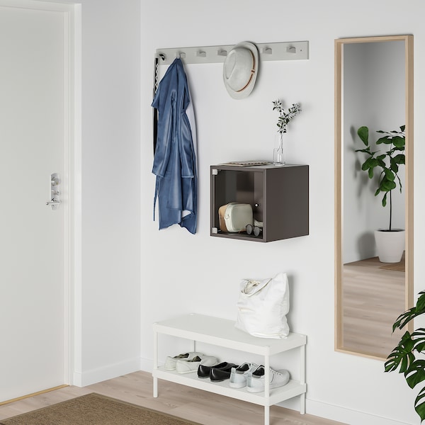 IKEA EKET wall cabinet with glass door, 13 3/4x13 3/4x13 3/4 in Dark Gray, Ikea Ireland | 1289OGYBL