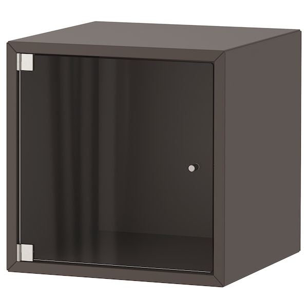 IKEA EKET wall cabinet with glass door, 13 3/4x13 3/4x13 3/4 in Dark Gray, Ikea Ireland | 1289OGYBL