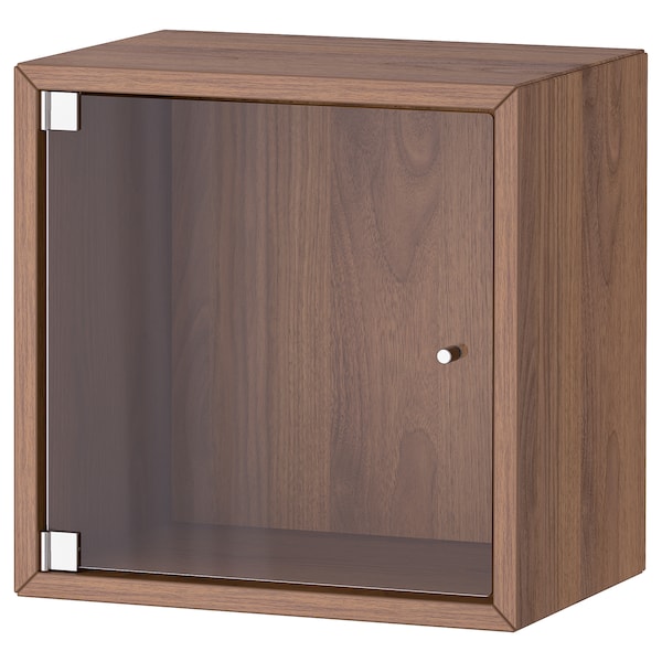 IKEA EKET wall cabinet with glass door, 13 3/4x9 7/8x13 3/4 in Brown Walnut Effect, Ikea Ireland | 8469DAYLP