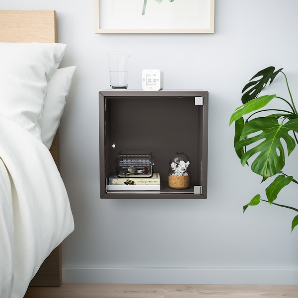IKEA EKET wall cabinet with glass door, 13 3/4x9 7/8x13 3/4 in Dark Gray, Ikea Ireland | 3710GNEOK